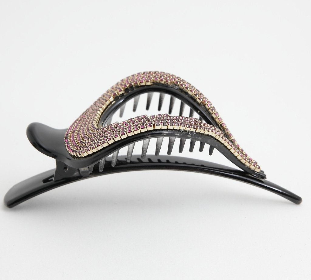 veryshine.com Hair Clip rhinestone chain embellished beak clip updo hair claw