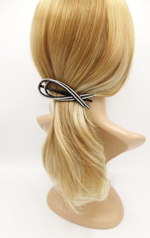 veryshine.com Hair Clip rhinestone embellished cellulose acetate ribbon shape  hair barrette for women