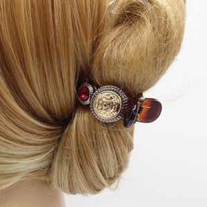 veryshine.com Hair Clip Siam antique button hair claw, 3 prong hair claw, pearl button hair claw clip for women