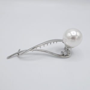 veryshine.com Hair Clip Silver big pearl ball beak clip for women