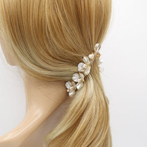 veryshine.com Hair Clip small / pearl pearl banana hair clip, flower banana clip, elegant hair accessory for women