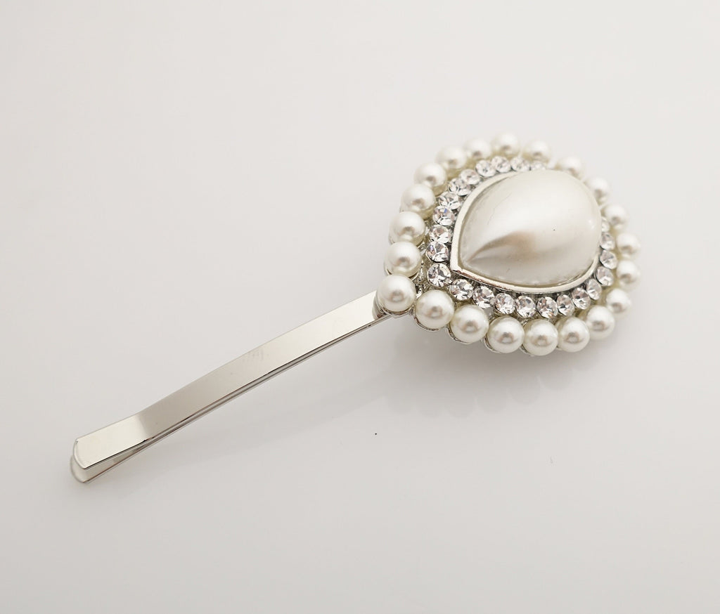 veryshine.com Hair Clip water drop shape pearl rhinestone decorated hair clip for women