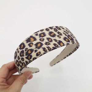 veryshine.com hairband/headband Beige leopard print suede fabric hairband medium fashion animal print headband women hair accessory