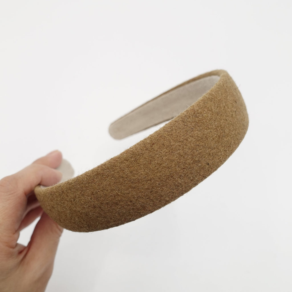 veryshine.com hairband/headband Beige woolen fabric headband solid color hairband women hair accessory