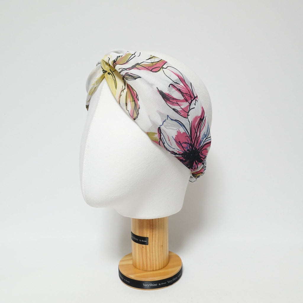 veryshine.com hairband/headband big flower print chiffon headband floral pattern head band women hair accessories