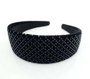 veryshine.com hairband/headband Black black velvet diamond grid headband dazzling fashion women fashion hairband