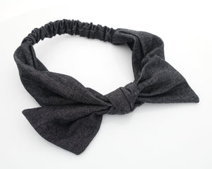 veryshine.com hairband/headband Black Denim Jean fabric Bow Knot Elastic Fashion Headband for Women