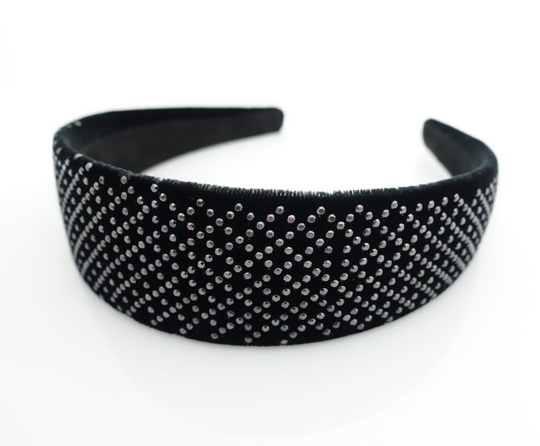 veryshine.com hairband/headband Black diamond black velvet diamond grid headband dazzling fashion women fashion hairband