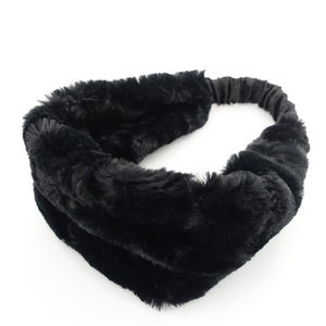 veryshine.com hairband/headband Black Fabric Fur Winter Fashion Hair turban Headband