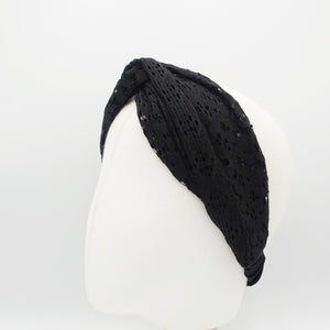 veryshine.com hairband/headband Black lace cross hair turban twist headband women hair accessory