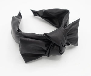 veryshine.com hairband/headband Black leather bow knot headband stylish hairband women hair accessories