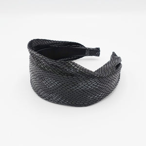 veryshine.com hairband/headband Black leather python print headband fashion women hairband