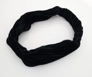veryshine.com hairband/headband Black Pleated Velvet Hair Turban Fashion Headband Women Hair Accessories