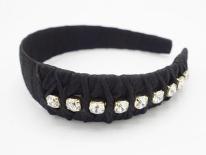 veryshine.com hairband/headband Black rhinestone embellished headband twist wrap hairband women hair accessory