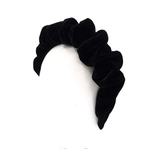 veryshine.com hairband/headband Black silk velvet volume wave headband luxury style black worm hairband for women
