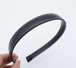 veryshine.com hairband/headband Black stitch edge leather basic headband women hairband