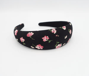 veryshine.com hairband/headband Black tiny floral padded headband flower print hairband hair accessory for women