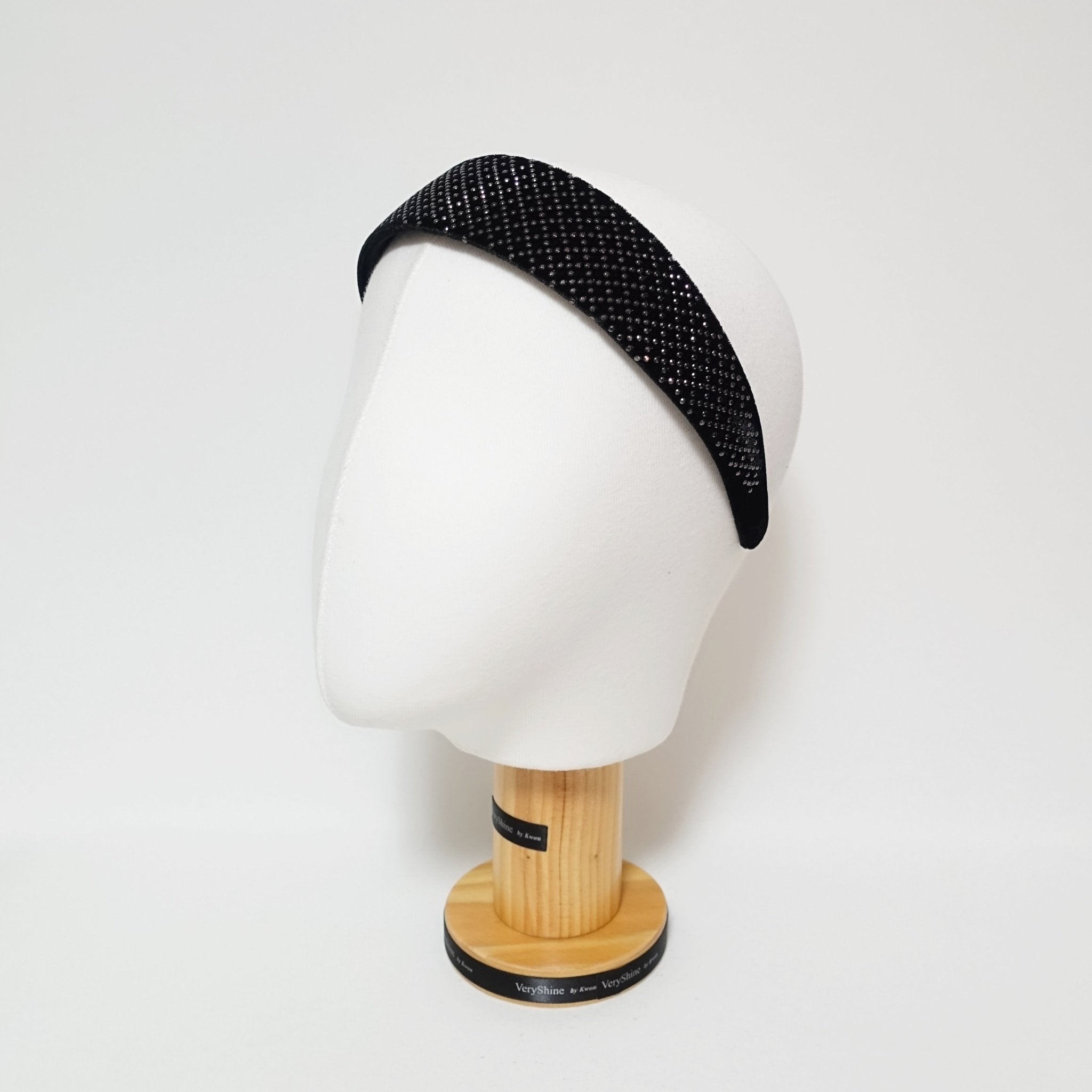 veryshine.com hairband/headband black velvet diamond grid headband dazzling fashion women fashion hairband