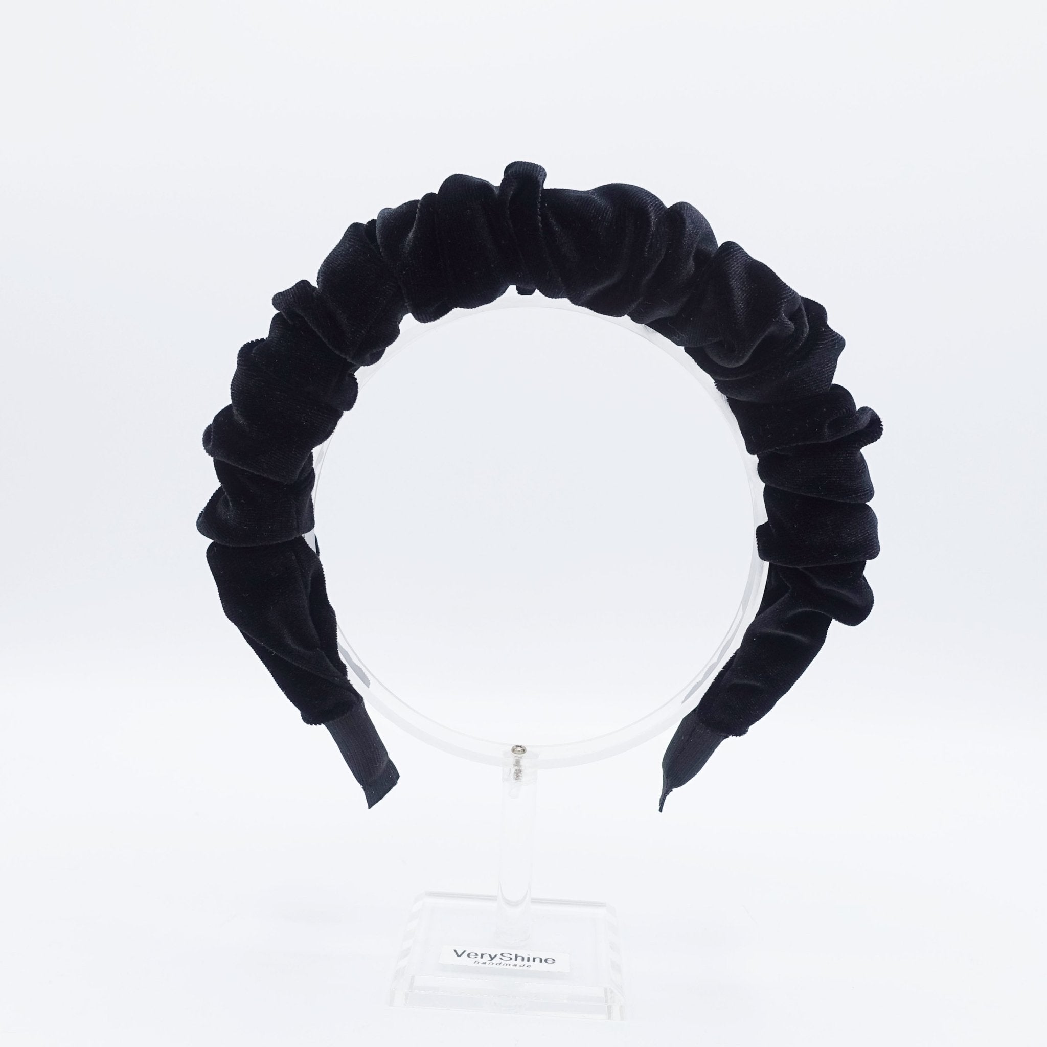 veryshine.com hairband/headband Black velvet padded and pleated headband stylish hairband hair accessory for women