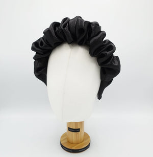 veryshine.com hairband/headband Black volume wave headband glossy satin hairband queens headband