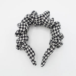 volume wave headband houndstooth check stylish hairband women hair accessories