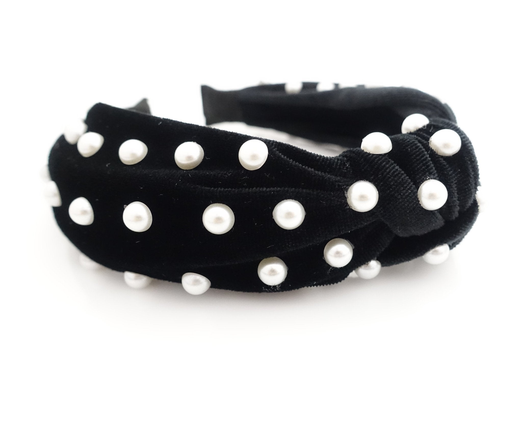 veryshine.com hairband/headband Black/White pearl densely embellished pearl headband