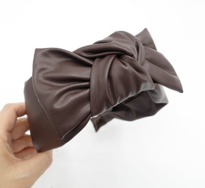 veryshine.com hairband/headband Brown leather bow knot headband stylish hairband women hair accessories