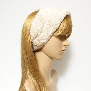 veryshine.com hairband/headband Cream beige Fabric Fur Winter Fashion Hair turban Headband