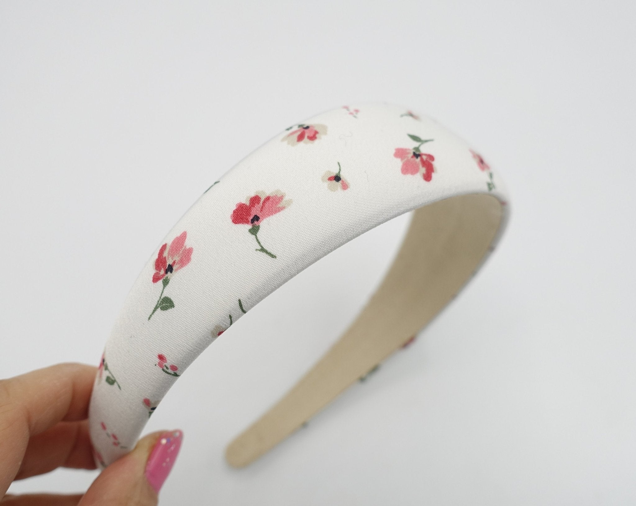 veryshine.com hairband/headband Cream white tiny floral padded headband flower print hairband hair accessory for women