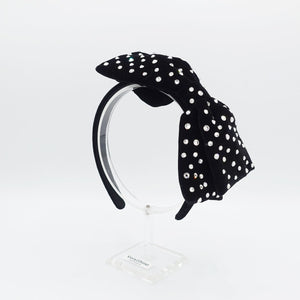 veryshine.com hairband/headband crystal embellished silk velvet hair bow padded headband