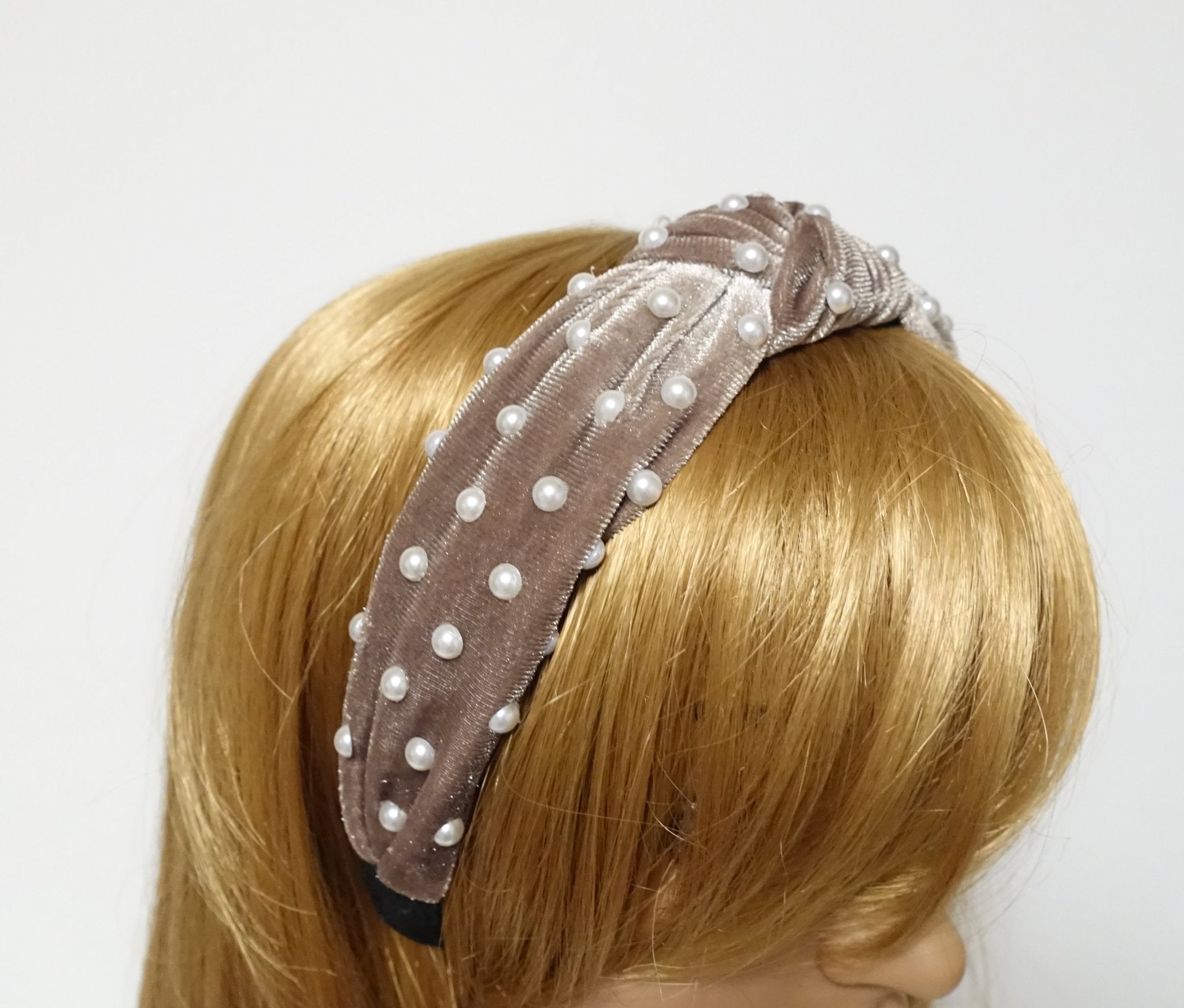 veryshine.com hairband/headband faux pearl decorated velvet fashion headband for women
