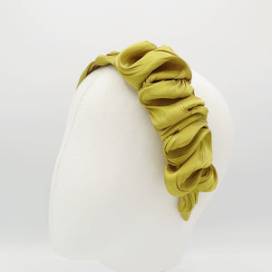 veryshine.com hairband/headband Golden yellow silky gloss wave headband women hair accessories
