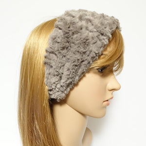 veryshine.com hairband/headband Gray Fabric Fur Winter Fashion Hair turban Headband
