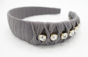 veryshine.com hairband/headband Gray rhinestone embellished headband twist wrap hairband women hair accessory