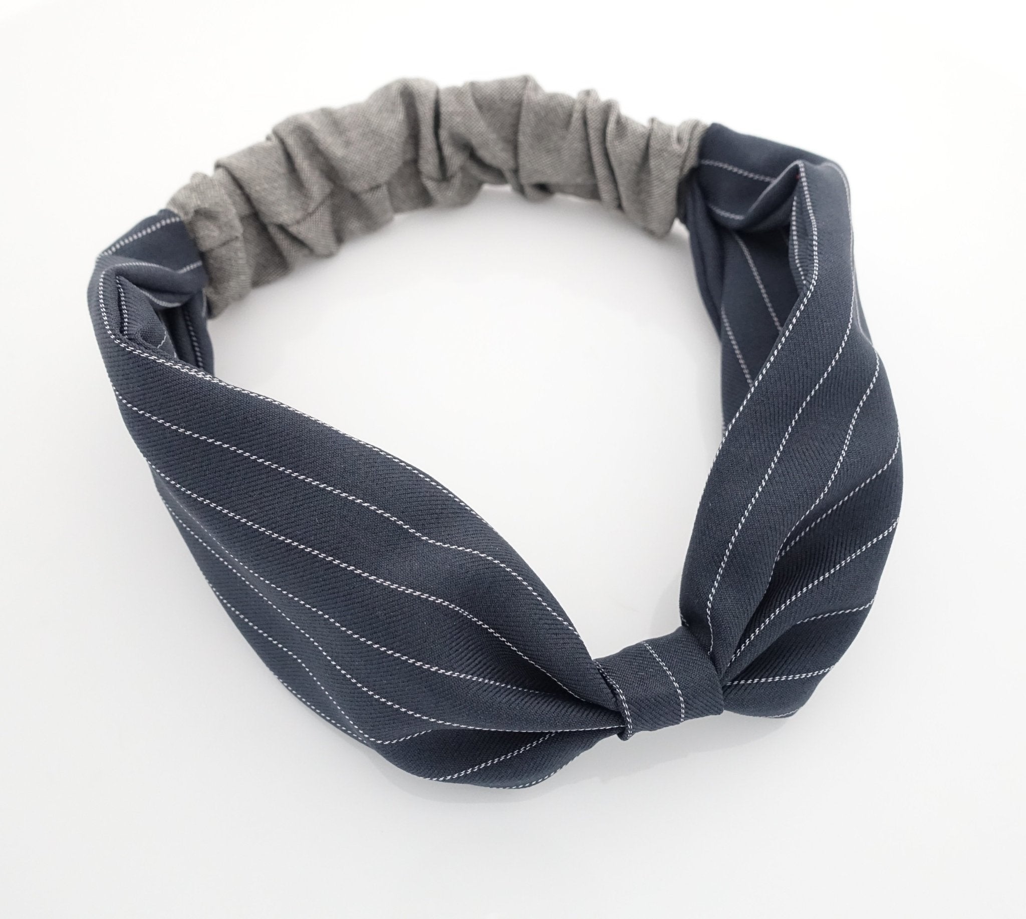 veryshine.com hairband/headband Gray stripe pattern fashion headband suit style fabric headwrap women hair accessory