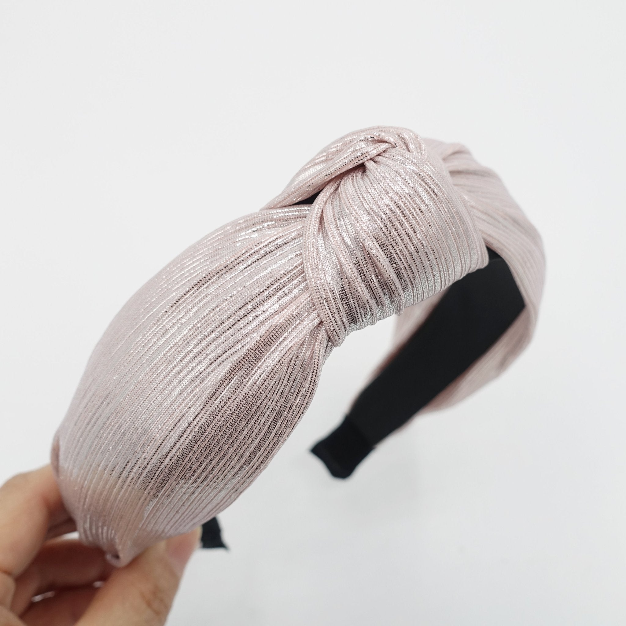 veryshine.com hairband/headband Indi pink super glossy fabric knotted headband shiny knotted hairband women hair accessory