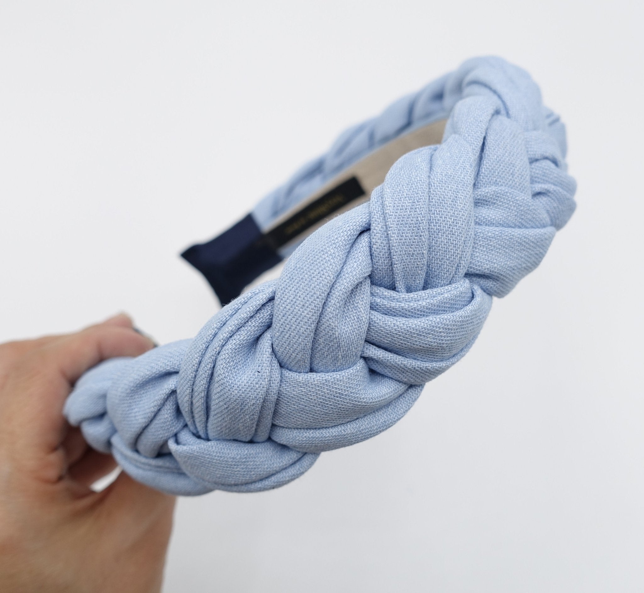 veryshine.com hairband/headband Light blue denim braided headband stylish casual hairband