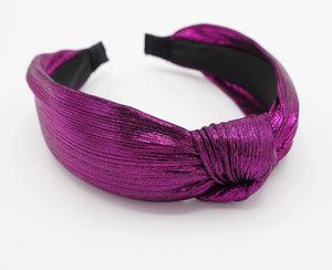 veryshine.com hairband/headband Magenta super glossy fabric knotted headband shiny knotted hairband women hair accessory
