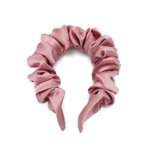 veryshine.com hairband/headband Mauve pink solid satin volume wave headband