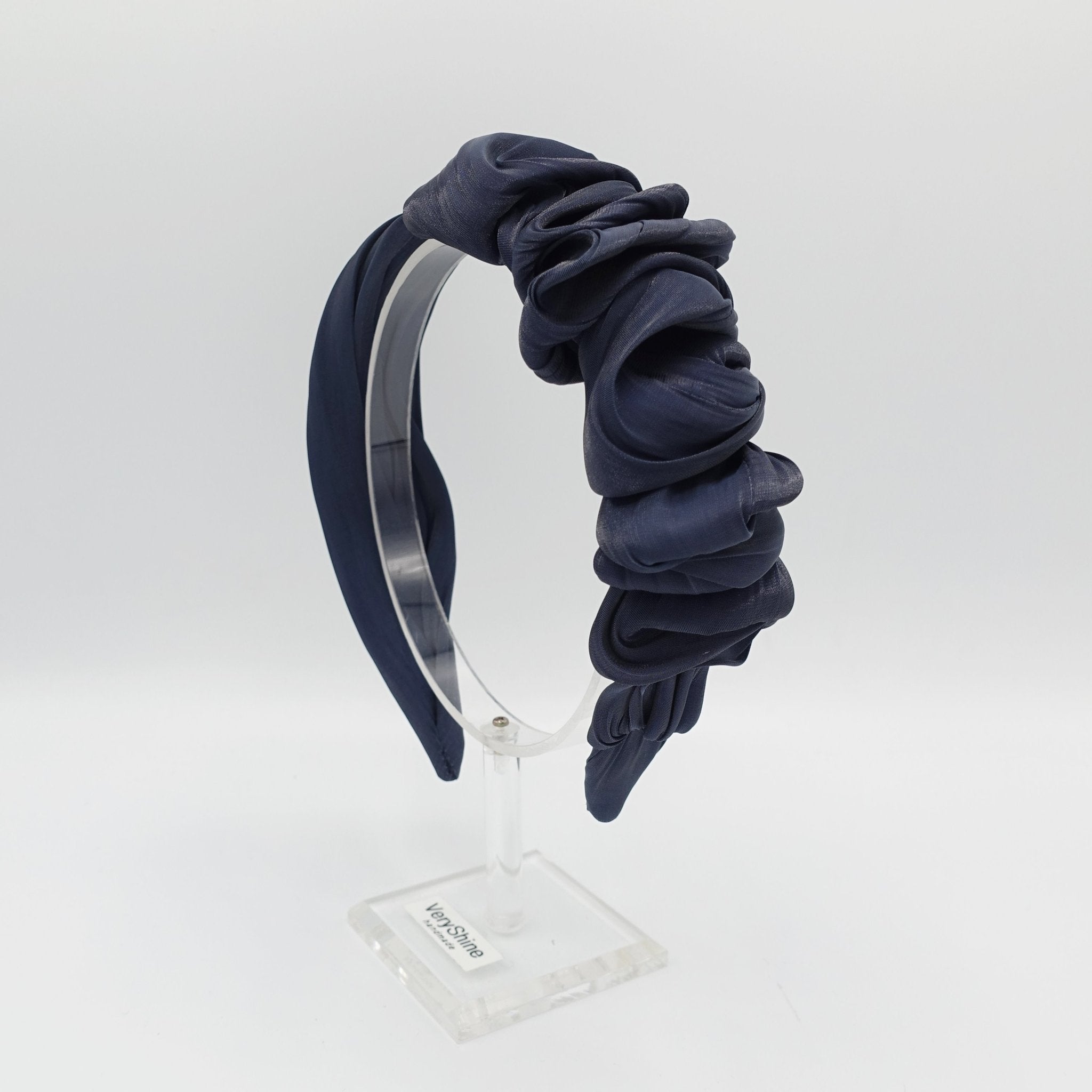 veryshine.com hairband/headband Navy silky gloss wave headband women hair accessories