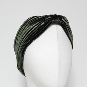 veryshine.com hairband/headband Olive green Pleated Velvet Hair Turban Fashion Headband Women Hair Accessories