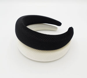 veryshine.com hairband/headband padded velvet headband ribbed pattern hairband trendy woman hair accessory