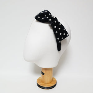 veryshine.com hairband/headband pearl bow decorated double velvet headband soft velvet fashion hairband for women