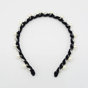 veryshine.com hairband/headband pearl rhinestone headband embellished velvet wrap hairband women hair accessory