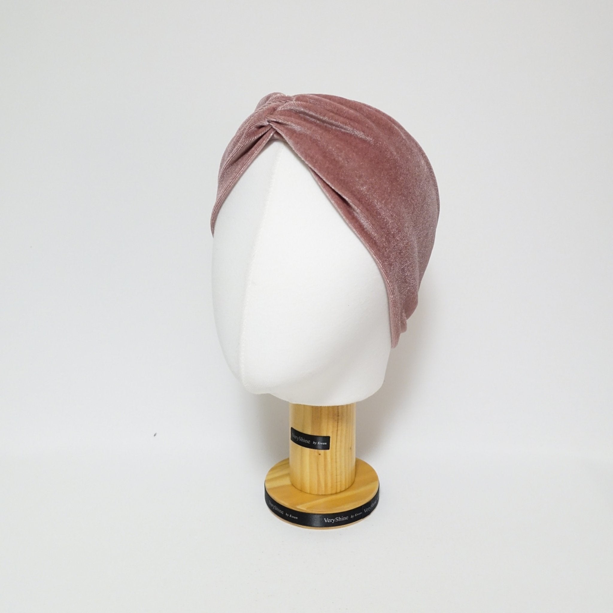veryshine.com hairband/headband Pink velvet span front twist non elastic headband fashion Fall Winter headband