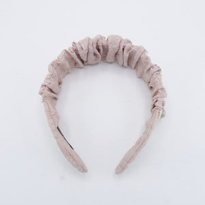 veryshine.com hairband/headband pleated headband pearl beaded ornaments embellished hairband crinkled fabric hair accessory