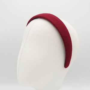 veryshine.com hairband/headband Red wine woolen fabric headband solid color hairband women hair accessory