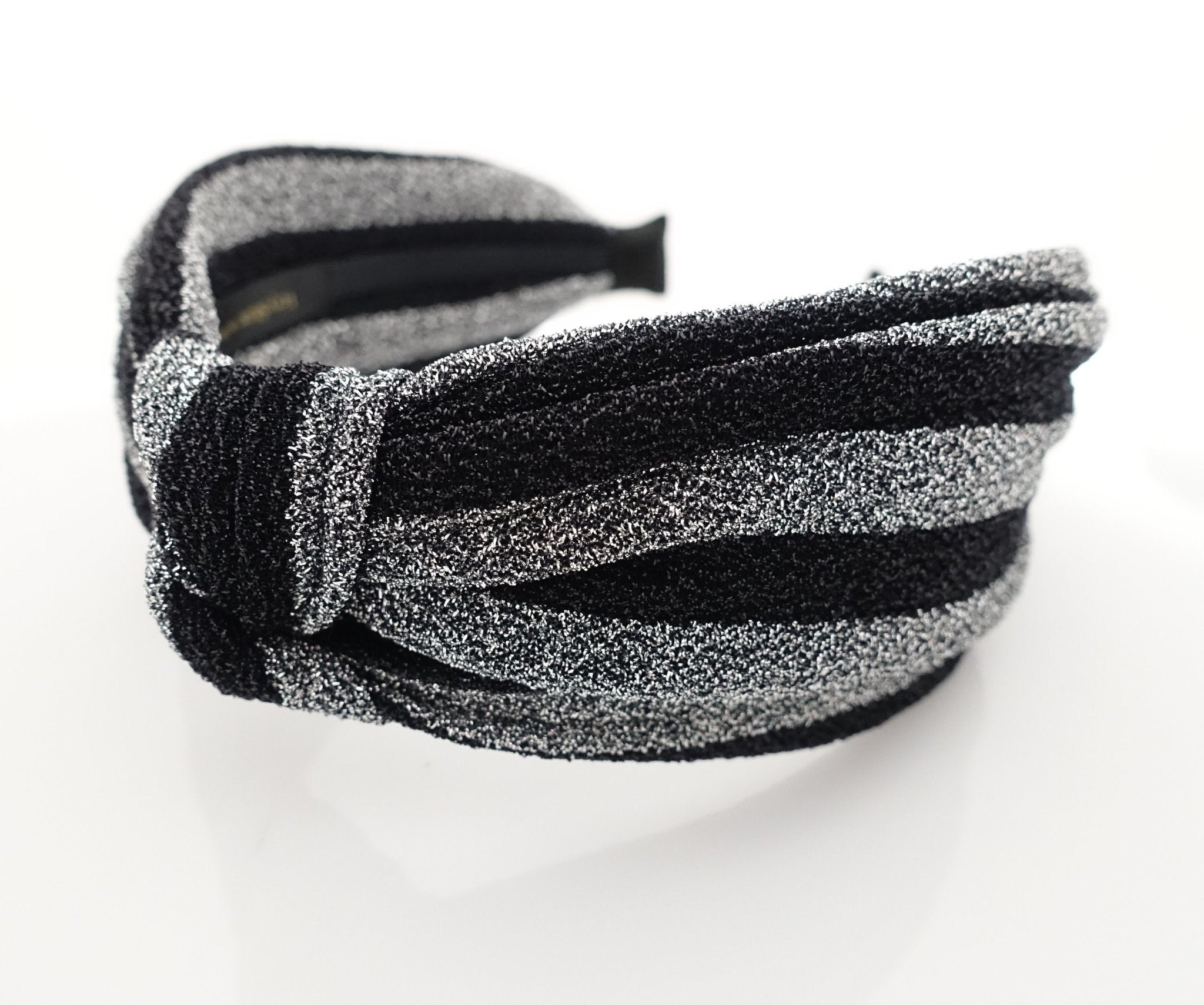 veryshine.com hairband/headband Silver glittering stripe front knot headband vivid stylish fashion hairband