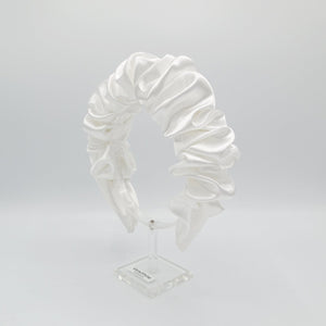 veryshine.com hairband/headband White volume wave headband glossy satin hairband queens headband