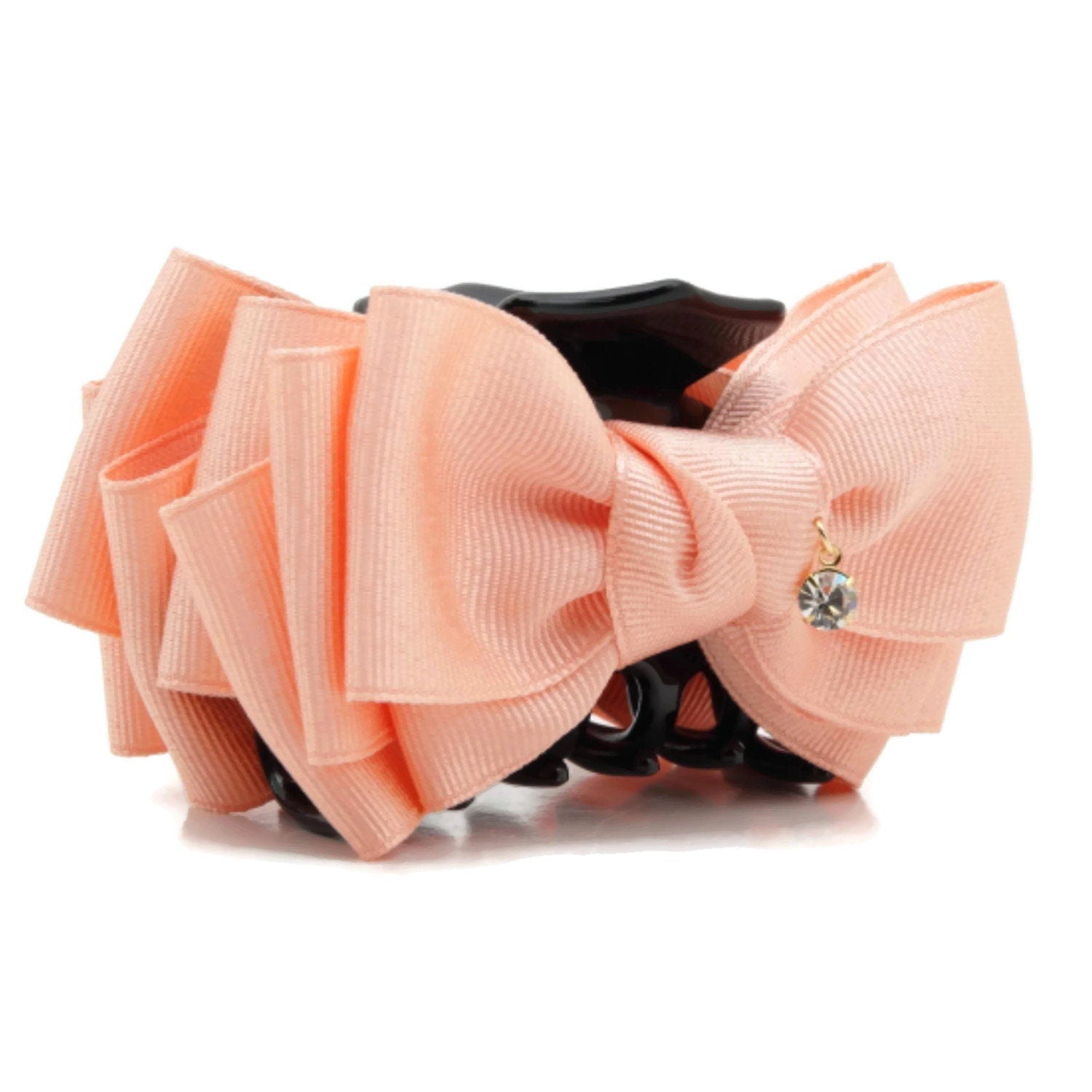 veryshine.com Handmade Grosgrain Solid Color Multi Layer Bow Hair Jaw Claw Clip